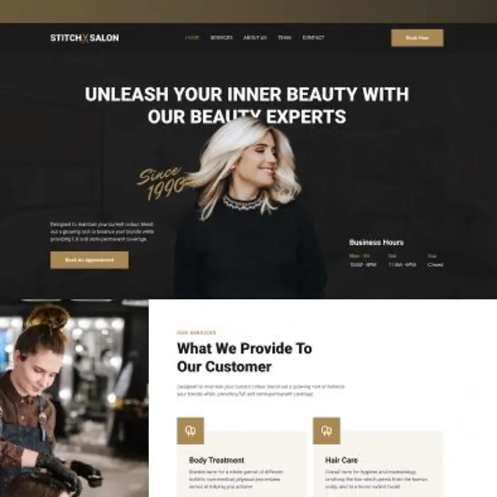 Stitch Salon website preview