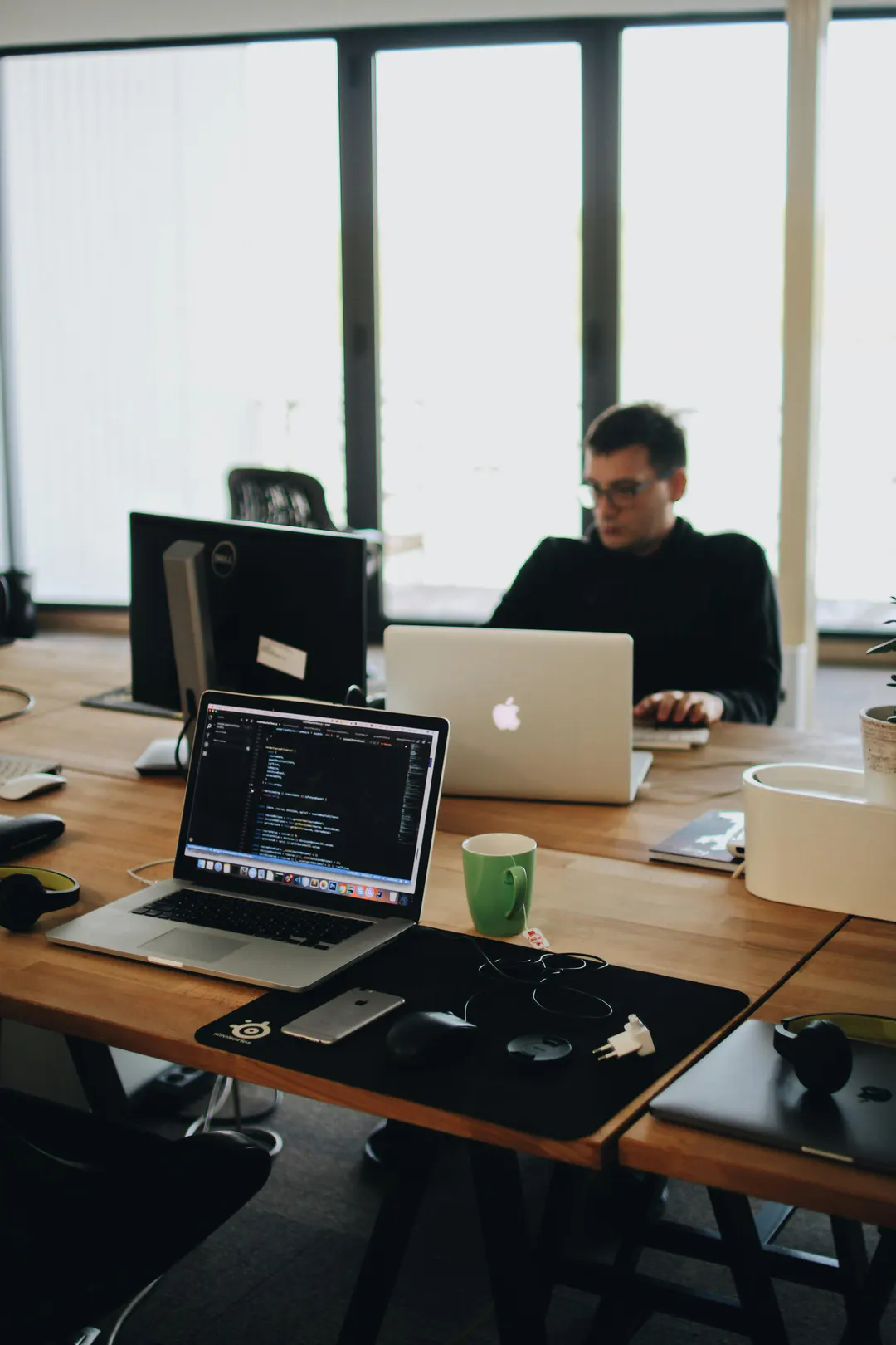 Web developers working at computers
